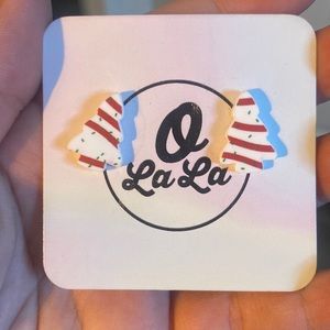 Little Debbie Christmas Tree Stud Earrings